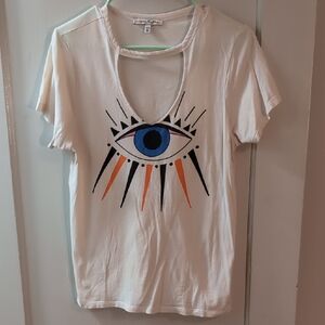 Express White Tee with Eye Graphic